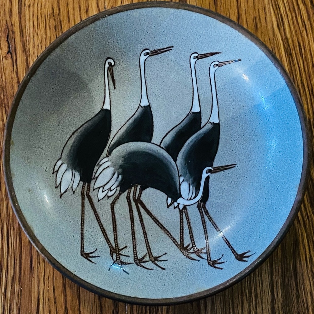 Nora Fenton Vintage Design Hong Kong Heron Brass Dish